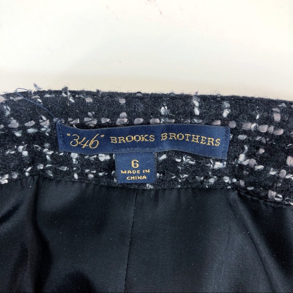 Brooks Brothers | Skirts | Brooks Brothers 346 Black Tweed Boucle Pleat ...